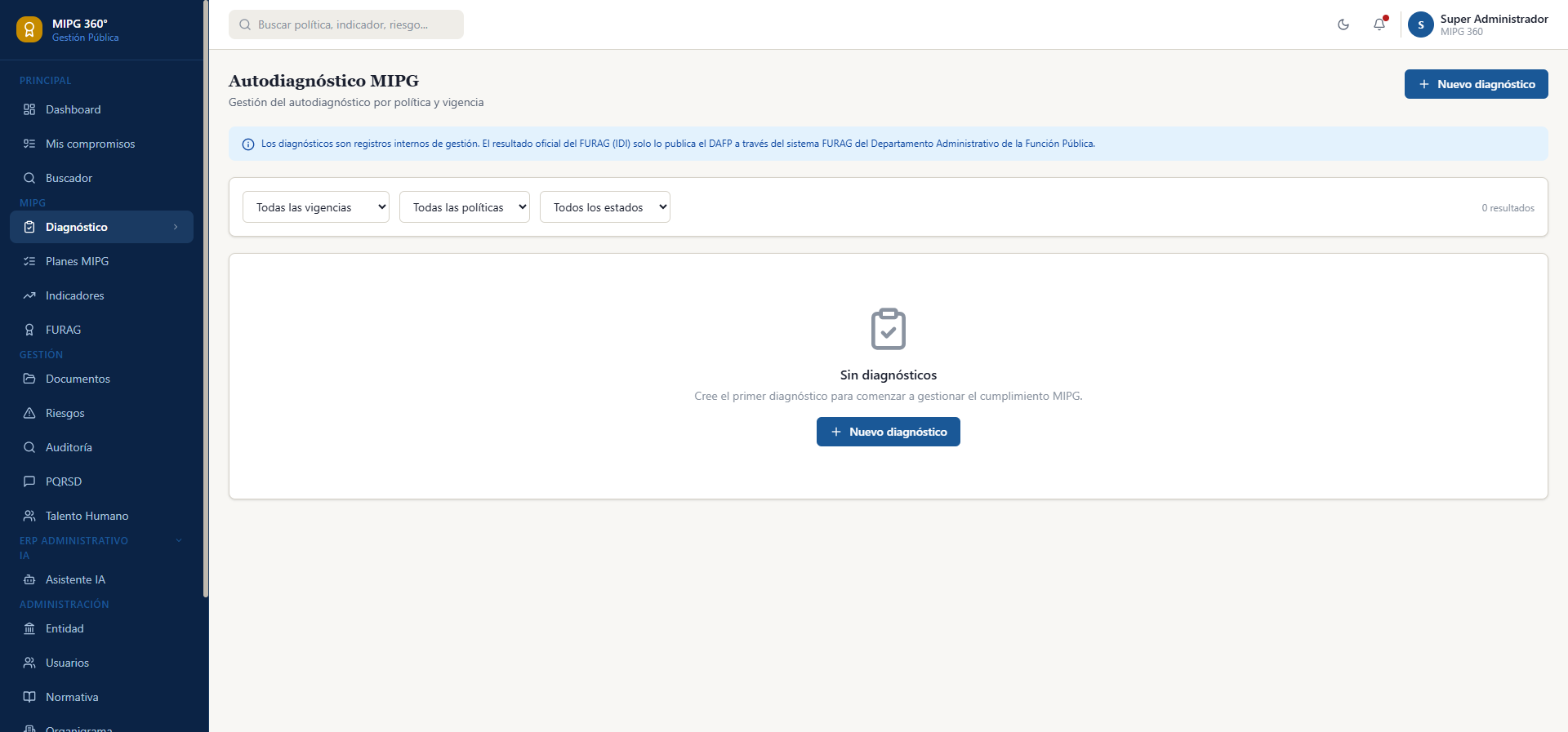 Módulo de Diagnóstico MIPG 360