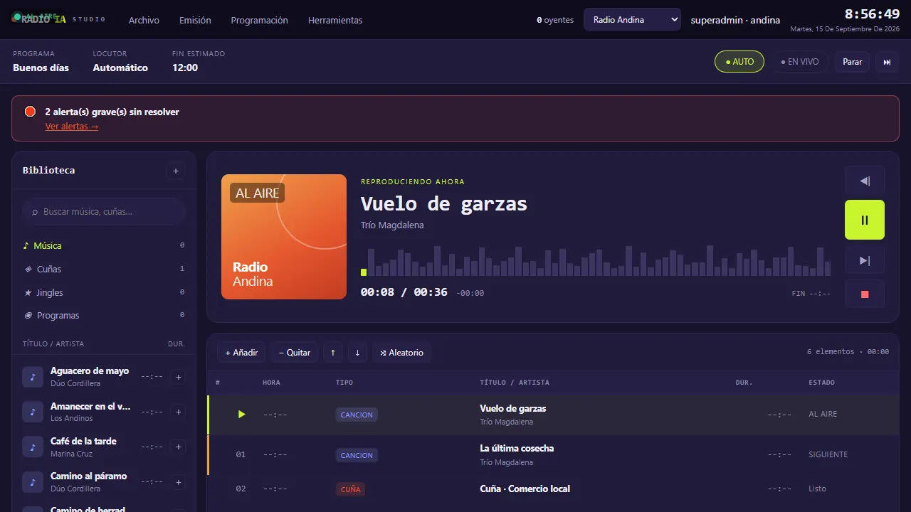 Estudio con lo que suena al aire
