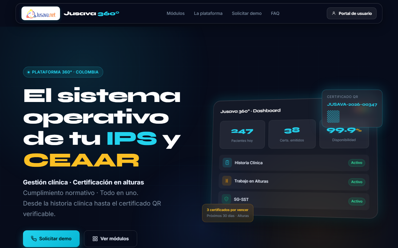 Jusava 360° · IPS & CEAAR, pantalla 1
